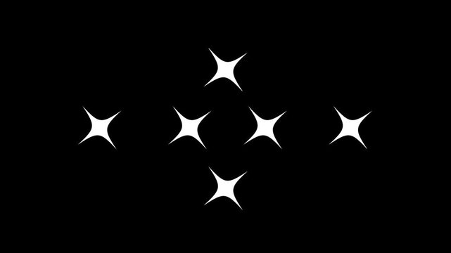 Sparkling doddle stars,twinkle Stars animated,Glitter sparkle,magical twinkling stars,Star twinkling for festive holiday event,white cartoon, motion graphics with black screen background.4K