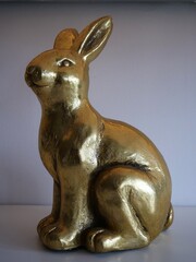 Golden rabbit figurine representing wealth and prosperity