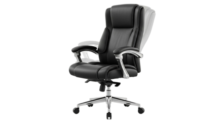 Executive Office Chair with High Back and Armrests for Comfort.