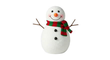 Festive Snowman with Scarf and Carrot Nose.