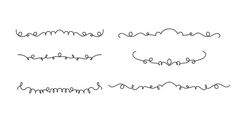 Obraz premium Set of Vintage decorative lines. text dividers. Line border. Lines separators, Borders, Set of various doodle style line dividers and arrow icons for design