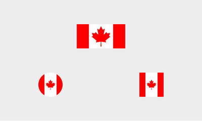 Professionelles 3-er Flaggen Set Kanada &ndash; Standard, Rund & Quadratisch (Korrektes Seitenverh&auml;ltnis / Korrekte Farbdarstellung)