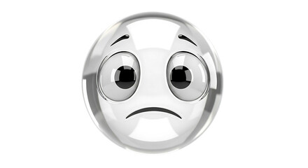 Sad Emoji Face Transparent Sphere.