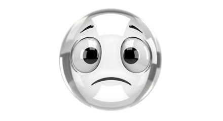 Sad Emoji Face Transparent Sphere.