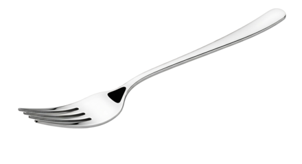 Shiny Metal Fork Isolated on White Background.