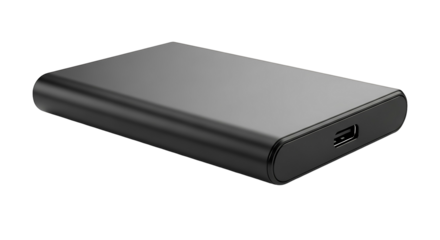 Sleek Black External Hard Drive for Data Storage.