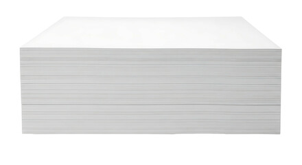 Stack of clean white paper sheets isolated on a white background.