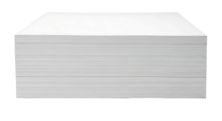 Stack of clean white paper sheets isolated on a white background.