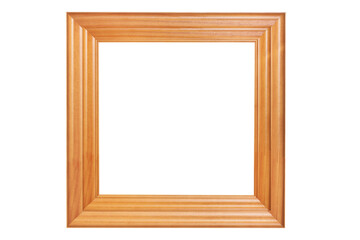 PNG image of Elegant wooden frame with a light brown finish and classic design perfect for displaying  on transparent background