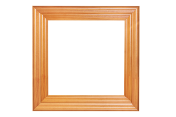 PNG image of Elegant wooden frame with a light brown finish and classic design perfect for displaying  on transparent background