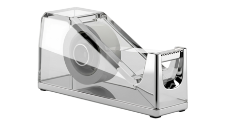 Transparent Tape Dispenser on White Background.