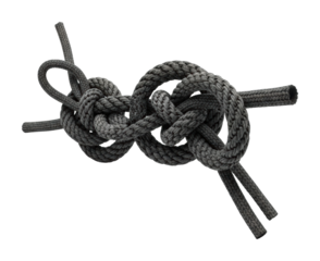 Knotted rope techniques workshop instructional video isolated on transparent background