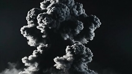Atomic bomb explosion mushroom cloud black and white dramatic nuclear war danger powerful destruction blast smoke - Powered by Adobe