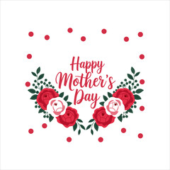 Elegant Mother&rsquo;s Day Floral Greeting Card with Red Roses and Decorative Elements
