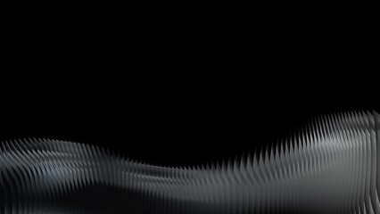 Ribbed glass background with abstract waves and glossy gradient line noise textures in black and white, perfect for modern design, digital surfaces, decorative patterns, architectural 4k