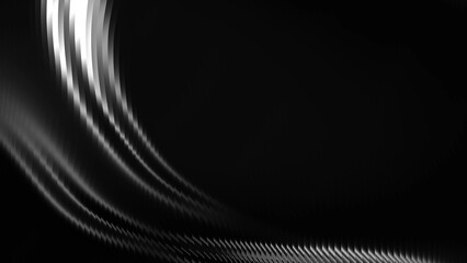 Ribbed glass background with abstract waves and glossy gradient line noise textures in black and white, perfect for modern design, digital surfaces, decorative patterns, architectural 4k