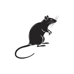 Elegant Black Rat Illustration