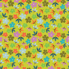 textile design with abstract flower pattern