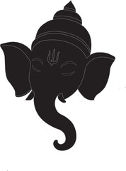 Silhouette of lord ganesha hindu god of wisdom
