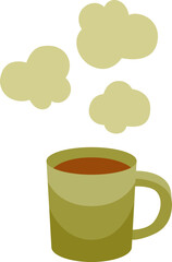 Illustration of Steaming Mug with Clouds