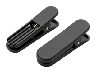 Black paper clips essential office supplies for efficient workspaces isolated on transparent background