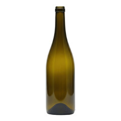 Empty green glass wine bottle for design template