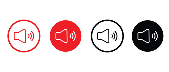 Volume Speaker Icon Set - stock vector.