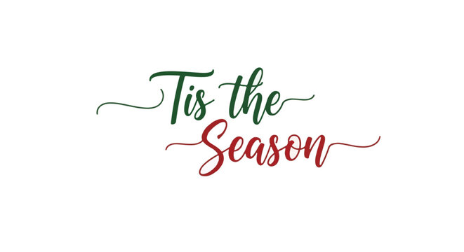 Festive tis the season lettering