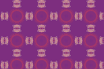 A deep berry-toned ornamental motif with circular symmetry, ideal for luxury silk scarves or sophisticated premium packaging.