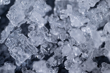 소금 결정 접사