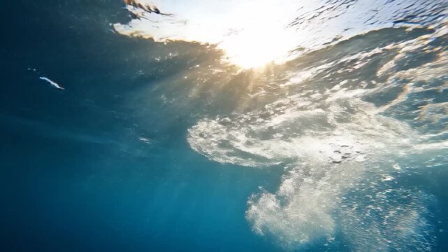 Dive into an underwater world with sun rays creating a magical scene perfect for ocean exploration and nature documentaries