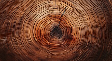 Fototapeta premium Close-up of a Tree Trunk Cross-section with Visible Growth Rings and Texture