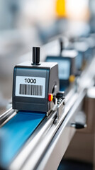 High-speed label printer stamping on vegetable packs for efficient packaging solutions