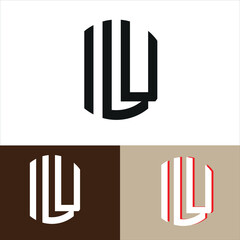 Abstract lettermark logo design with stylized, merged initials ILU. Unique modern vector graphic for creative agencies, tech startups, and futuristic branding.