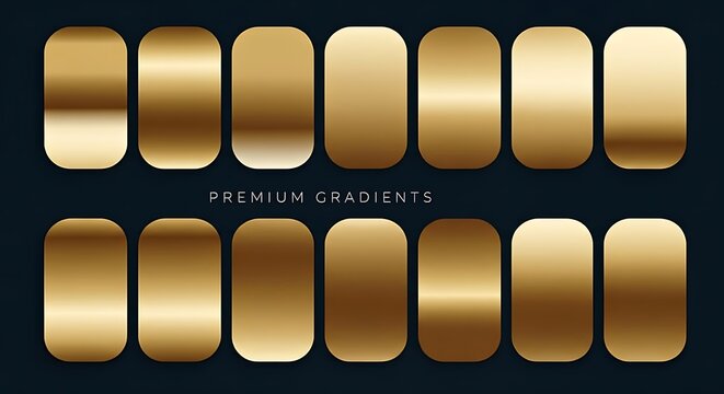 Collection of Premium Gold Gradients on a Dark Background