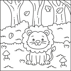 Cute and cozy animal coloring page for kids and adults
