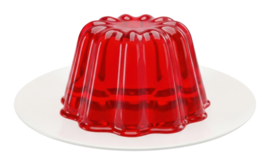 Red jelly dessert delight kitchen food bright top-down isolated on transparent background