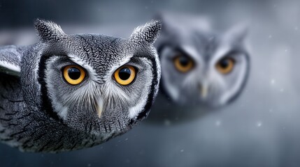 Naklejka premium Two owls face-to-face