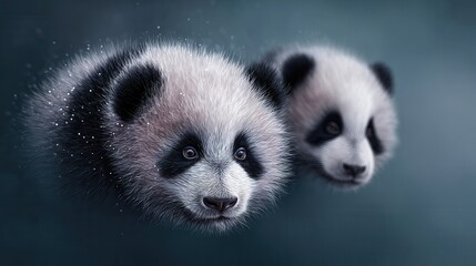 Two adorable panda cubs
