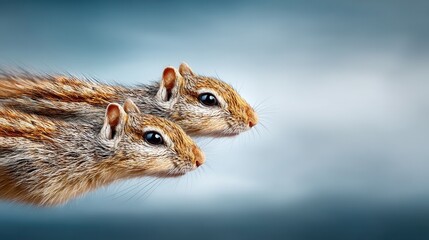 Two chipmunks side-by-side