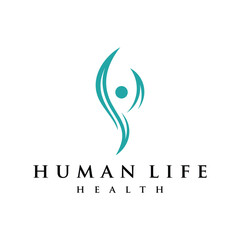simple human people logo design vector template