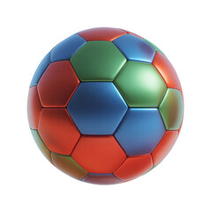 Fototapeta premium Colorful soccer ball isolated on transparent background