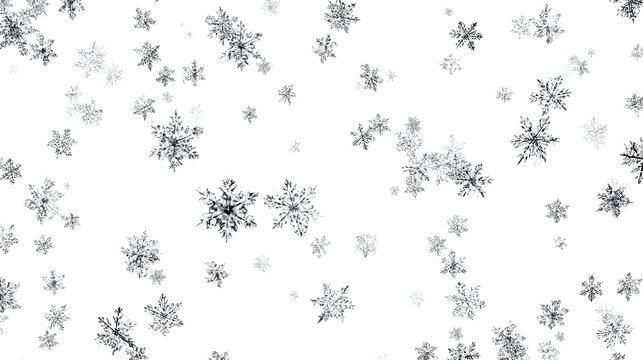 Minimalistic separated falling snowflakes pattern for winter themed designs and holiday decorations