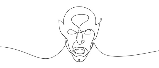 Vampire in one continuous line one line vector illustration Editable stroke.