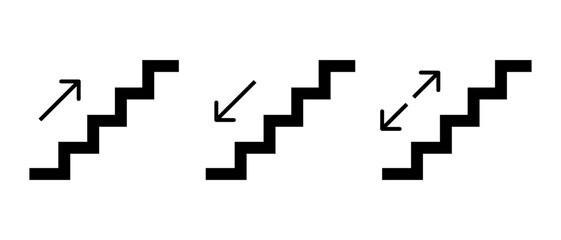 Stair icon. Staircase up, down. Step on the ladder. Upstairs and downstairs.