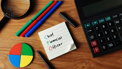 Chief Financial Officer (CFO) Conceptual Flat Lay: Corporate Strategy, Financial Planning, Business Accounting, and Executive Management