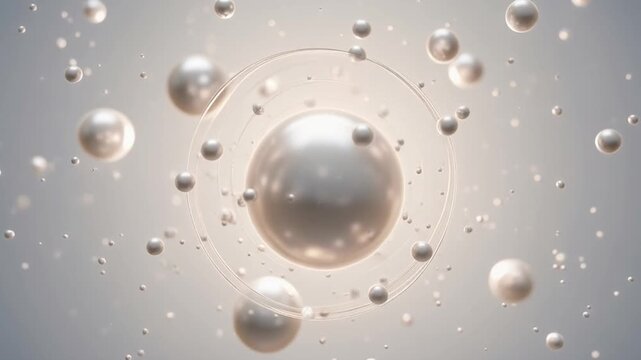 粒子と光の輪で構成された真珠の構造