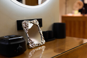 Sophisticated dressing area exudes timeless charm and elegance