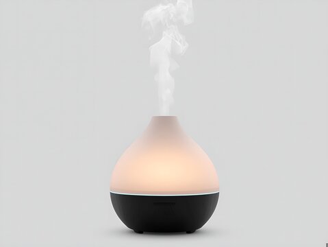 Elegant aromatherapy diffuser releasing calming mist for a serene modern home spa experience