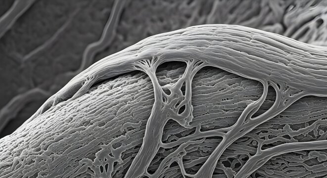 Scanning electron microscope image of a biological specimen